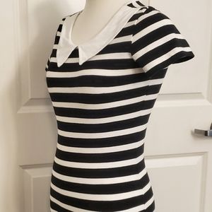 Striped Dress, Black and white with collar.